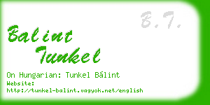 balint tunkel business card